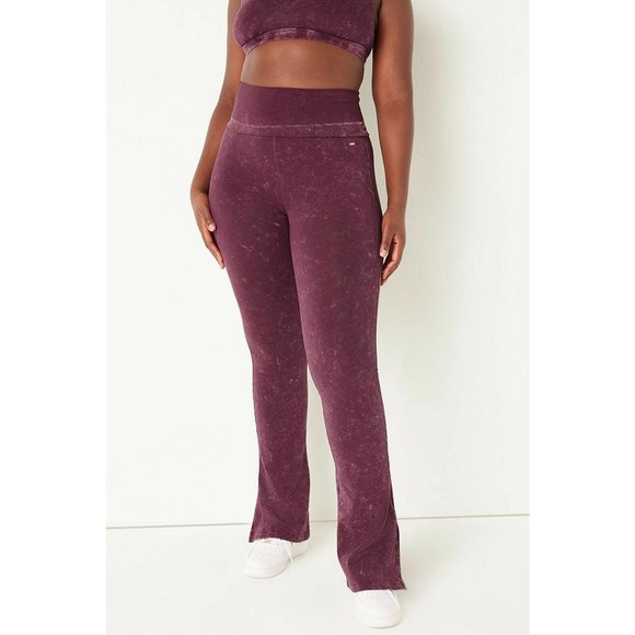 PINK Victoria's Secret Pants - Victoria's Secret PINK Rich Maroon Red Foldover Flare Legging Size XXL